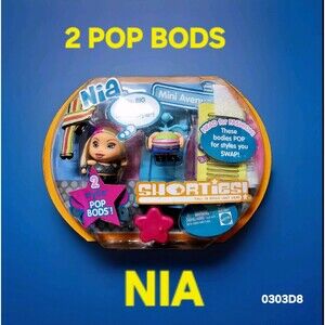 NIA ❤️️ 2 Pop Bods RADICALLY ROCKIN REBEL 2004 ❤️️ SHORTIES! Mattel GROOVY Bratz
